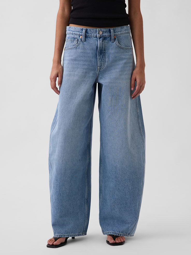 Image number 2 showing, Mid Rise Baggy Taper Jeans