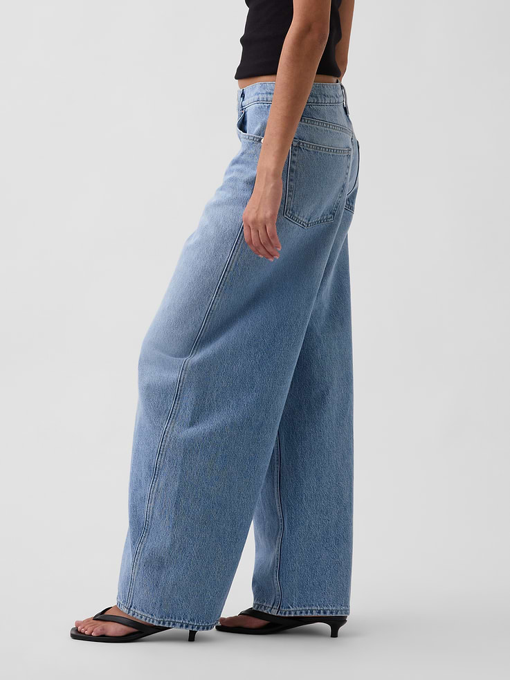 Image number 3 showing, Mid Rise Baggy Taper Jeans