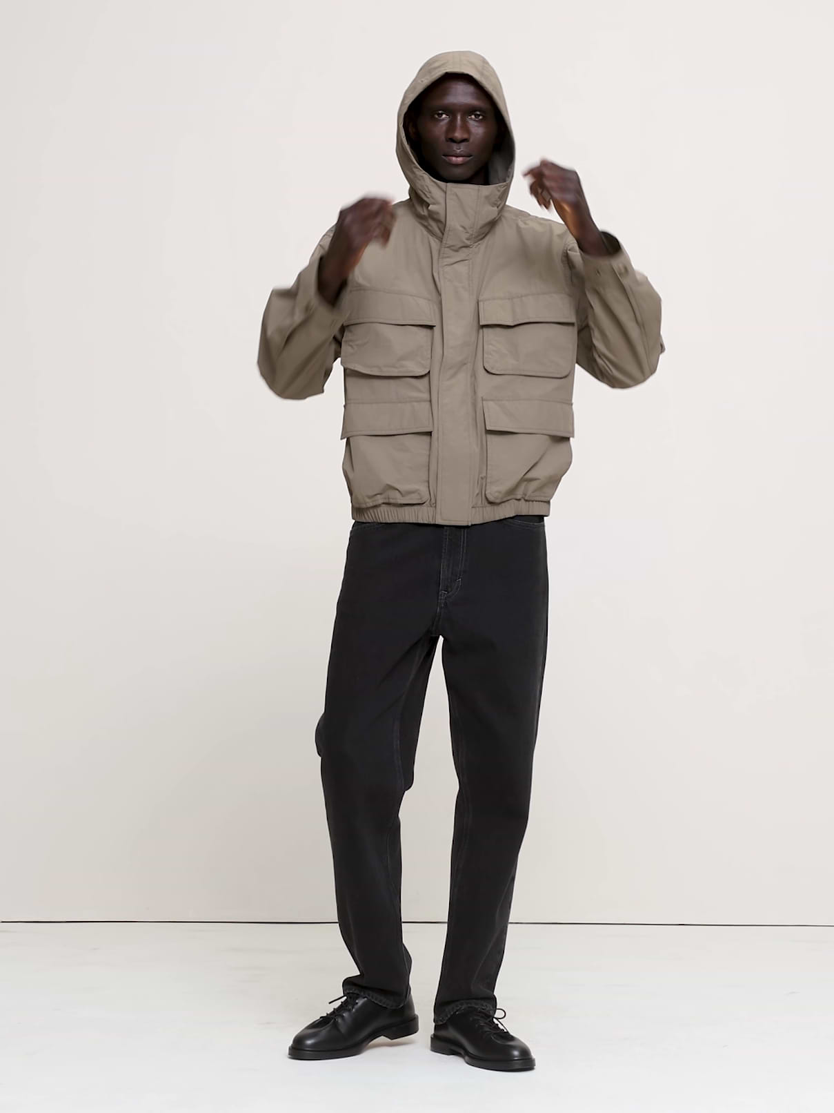 BANANA REPUBLIC フード付きモッズコート XL グレー Relaxed Multi-Pocket Flight Jacket | Banana Republic