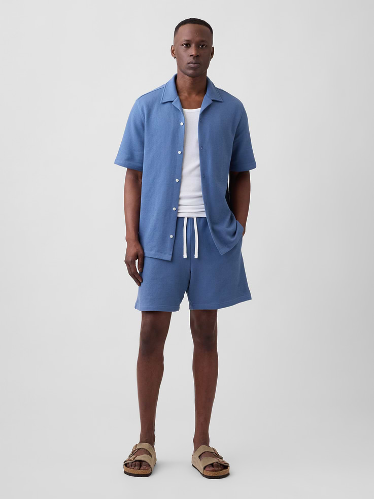 Image 1 of 4, Soft French terry., Drawcord ties at elasticized waist., On-seam pockets., Select styles have allover print or stripes., This product was made in a factory that invests in gender equity and women’s empowerment through RISE. Learn more at, Product #1174993