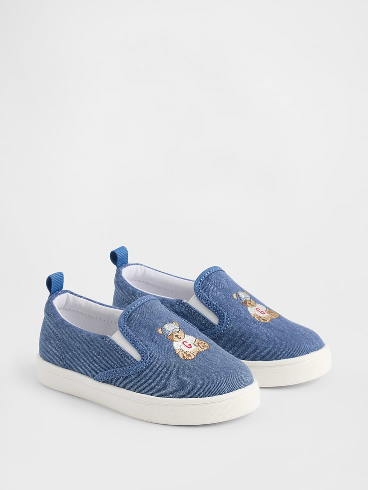 Image number 1 showing, Toddler Denim Brannan Bear Slip-On Sneakers