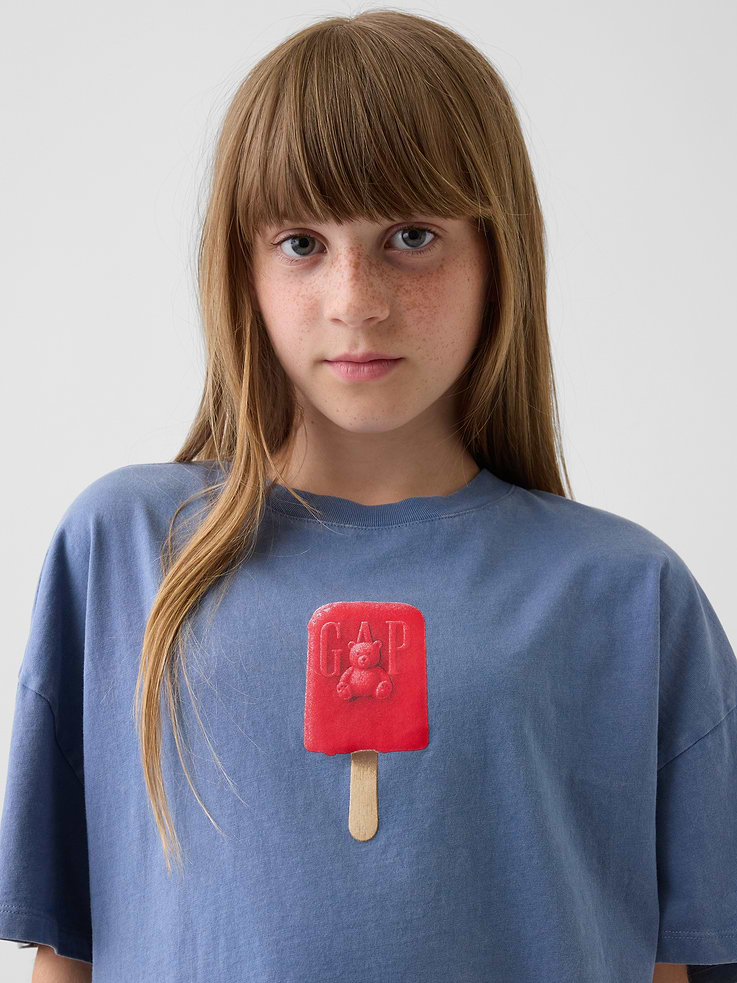 Image number 1 showing, Kids Oversized Boxy Graphic T-Shirt