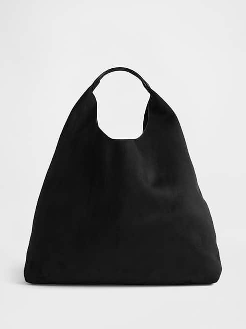 black vegan suede traveller tote bag The Ursula Women's in by M.Gemi this spacious designer tote is finished with sleek silver Multicolored Floral Huipil Embroidered Black