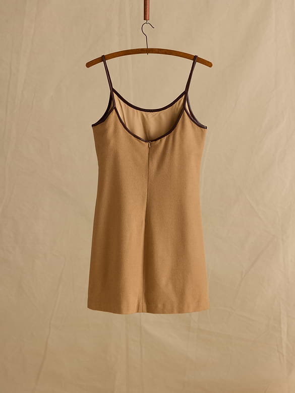 Archive Camisole Mini Dress with Leather Trim Women's Size 6