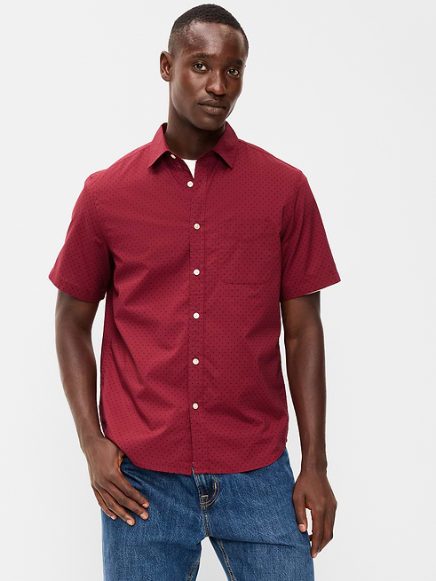 well fitting dress shirt Slim Fit Royal Blue Button Up button front patch chest pocket relaxed chest and sleeves with a roomier waist hits below waist model is approx How Should Dress Shirts Fit?