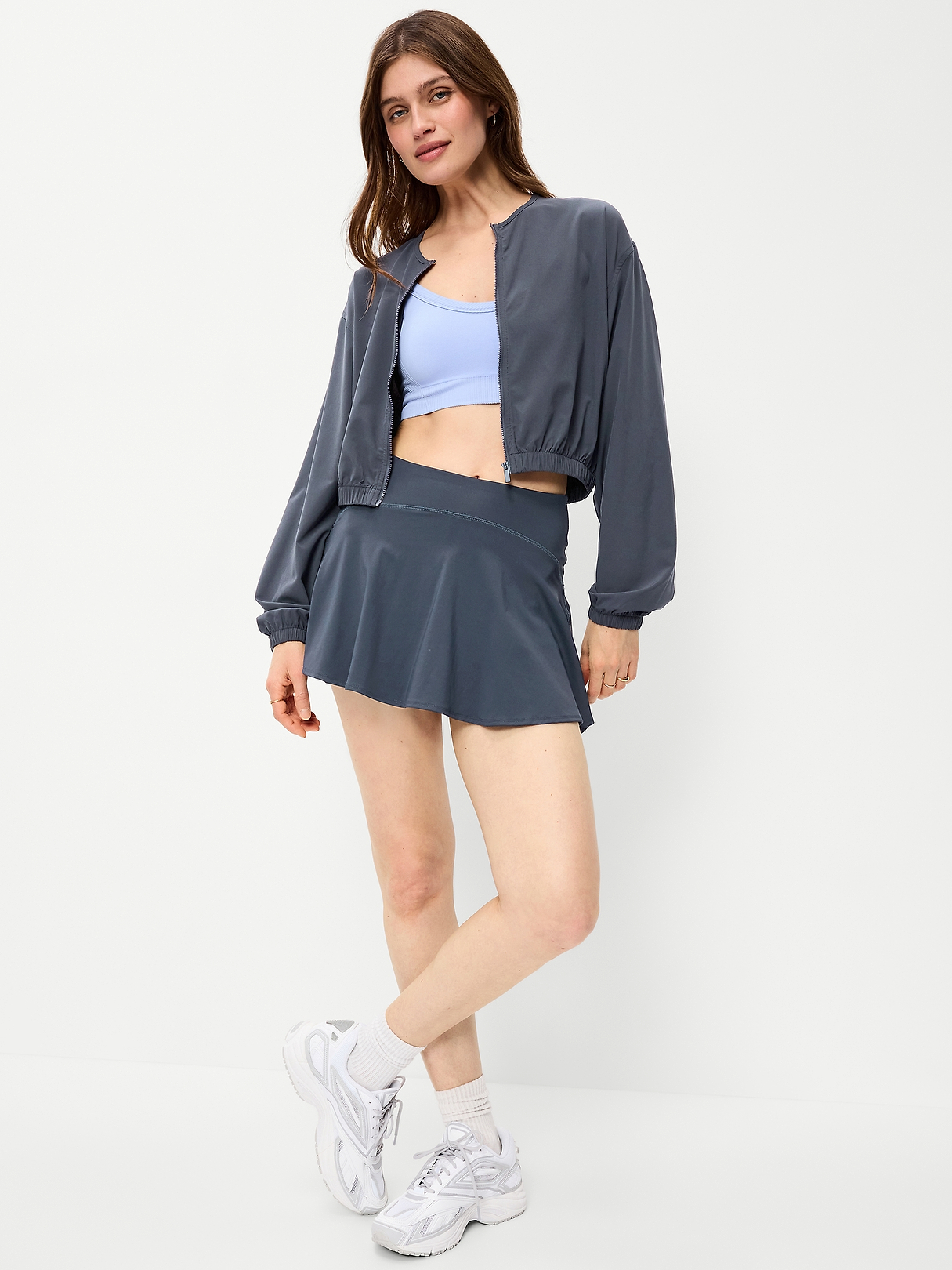 Zip-Front Cropped Tennis Jacket | Old Navy