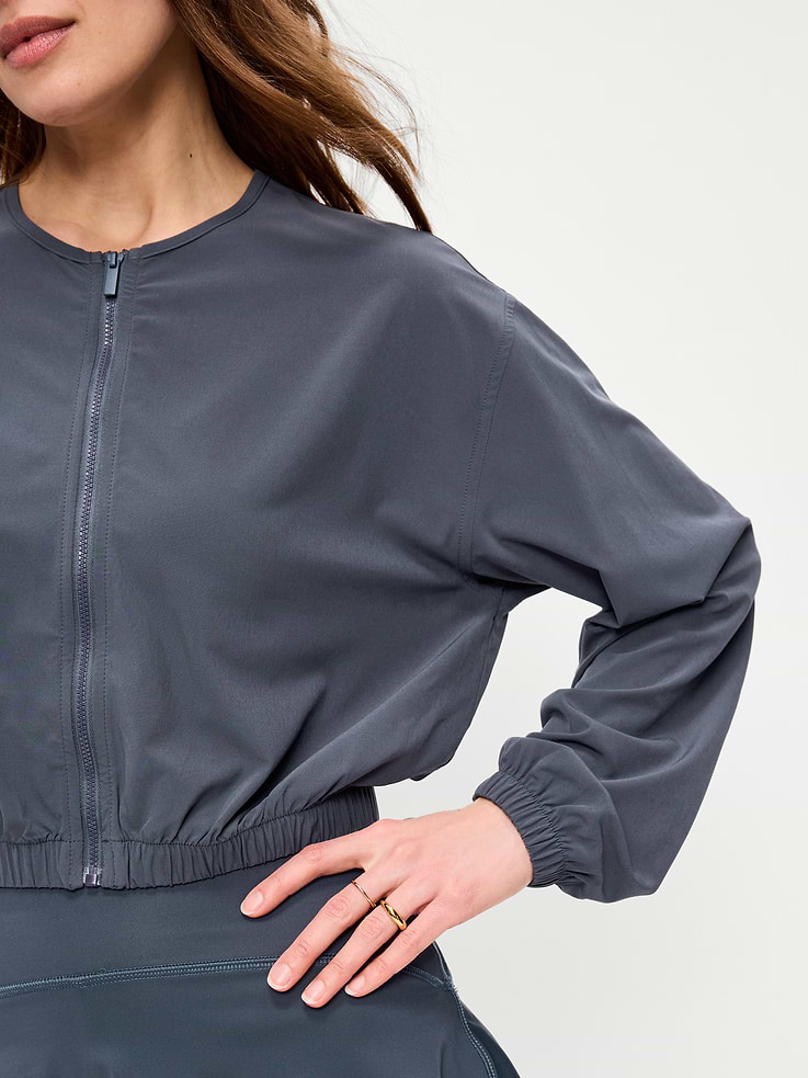 Image number 4 showing, Zip-Front Cropped Tennis Jacket