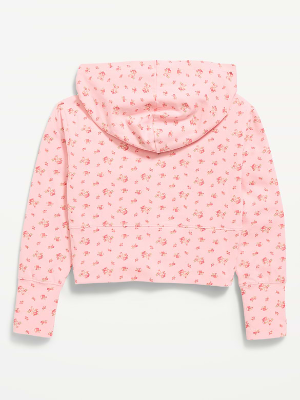 Fitted Cropped 2-Way-Zip Hoodie for Girls
