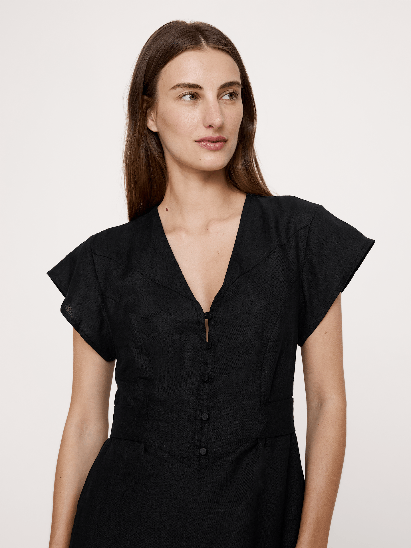 Image number 4 showing, Linen Side-Tie Maxi Dress