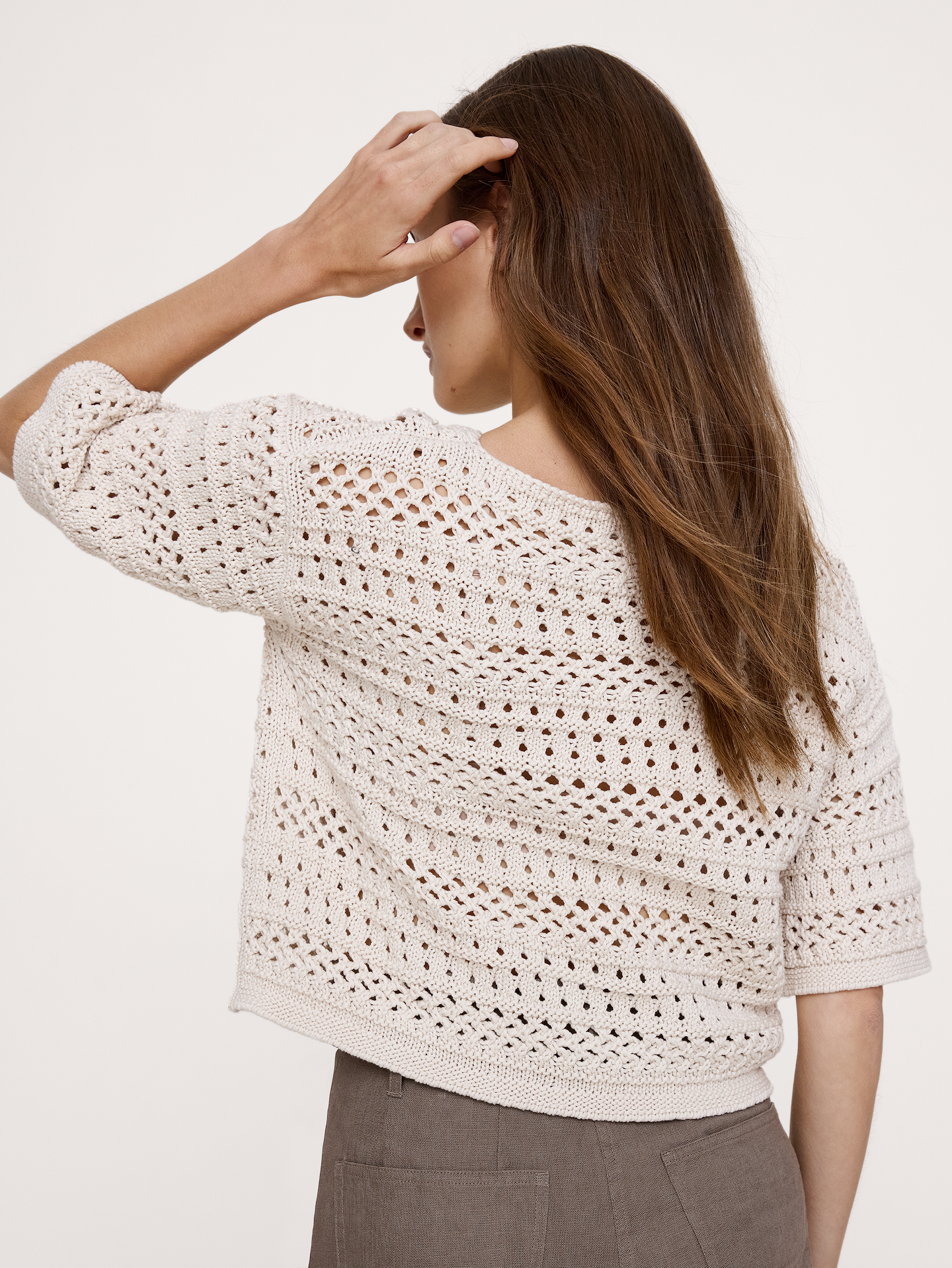 Image number 2 showing, Coastal Cotton Crochet Sweater Tee