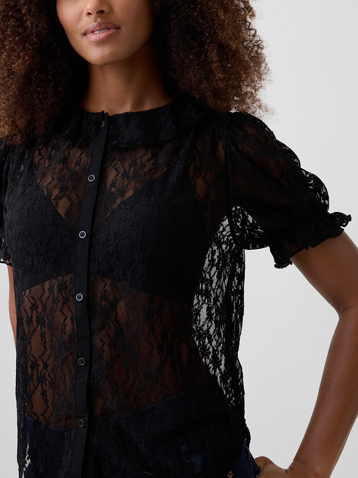 Image number 4 showing, Relaxed Lace Ruffle Top
