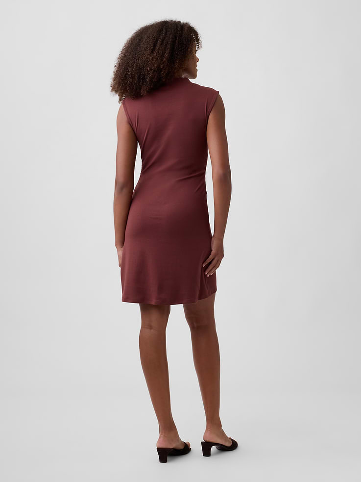 Image number 2 showing, Modern Ribbed Ruched Mini Dress
