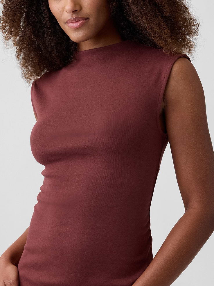 Image number 3 showing, Modern Ribbed Ruched Mini Dress