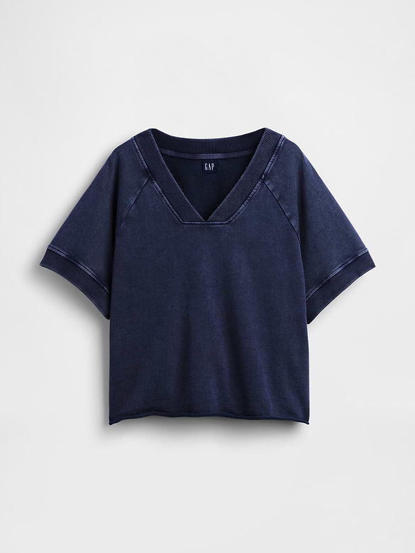 VintageSoft Terry Oversized V-Neck Sweatshirt