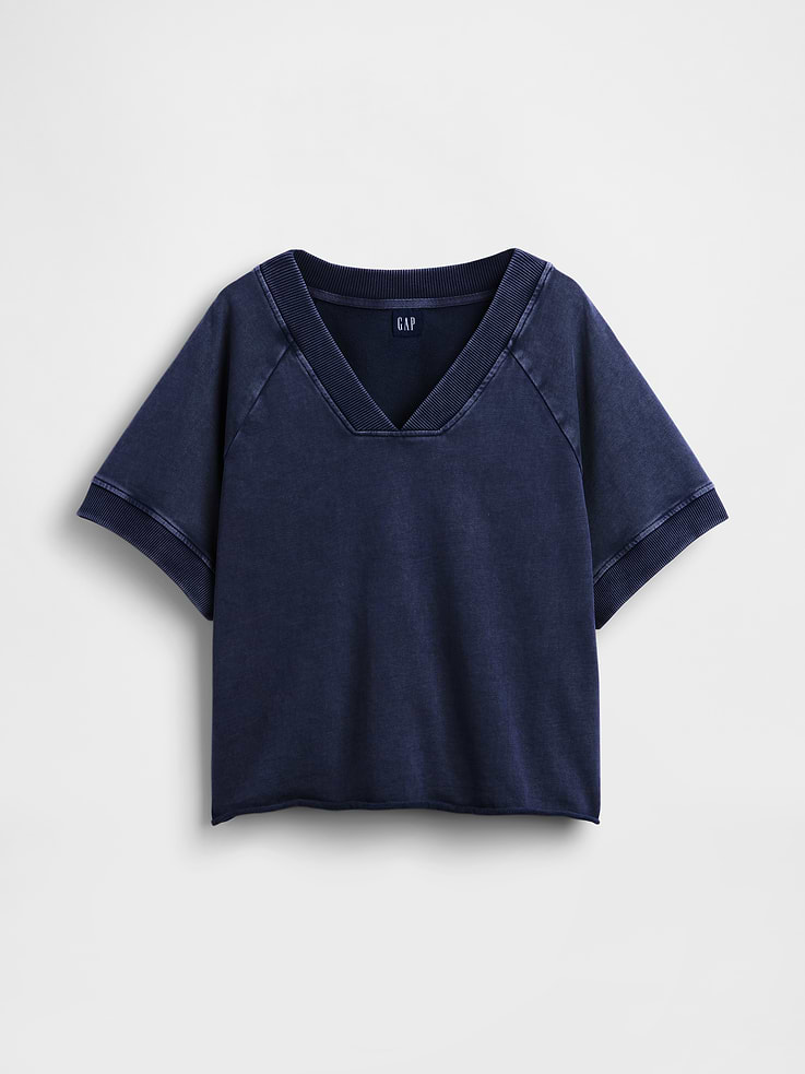 Image number 6 showing, VintageSoft Terry Oversized V-Neck Sweatshirt