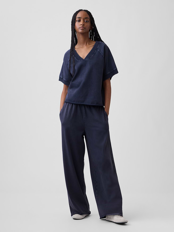 Image number 5 showing, VintageSoft Terry Oversized V-Neck Sweatshirt