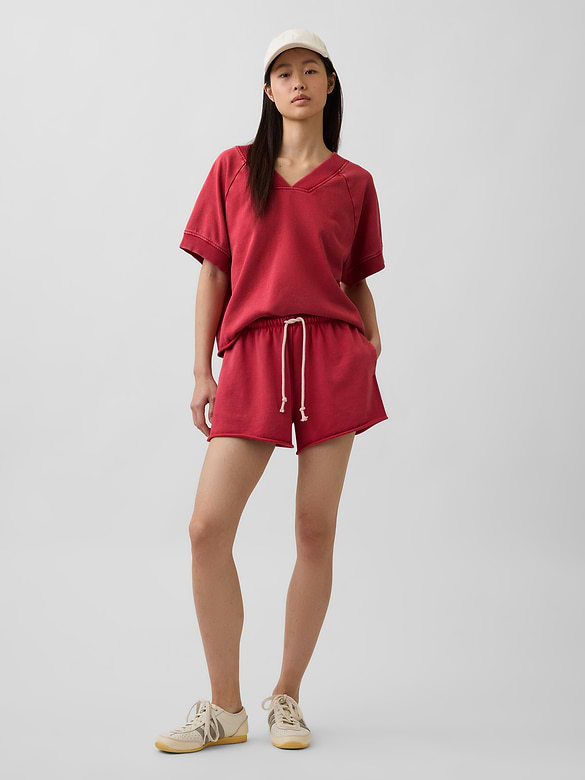 VintageSoft Terry Oversized V-Neck Sweatshirt