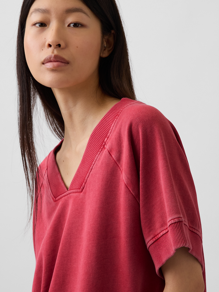 Image number 4 showing, VintageSoft Terry Oversized V-Neck Sweatshirt