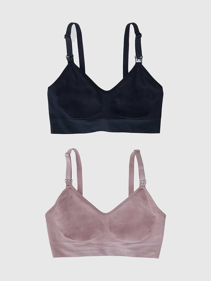 Image number 1 showing, Ingrid and Isabel Basics Maternity Seamless 2 in 1 Nursing and Pumping Bra 2 Pack
