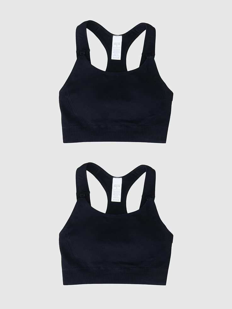 Image number 1 showing, Ingrid and Isabel Basics Maternity Seamless Nursing Sports Bra 2 Pack