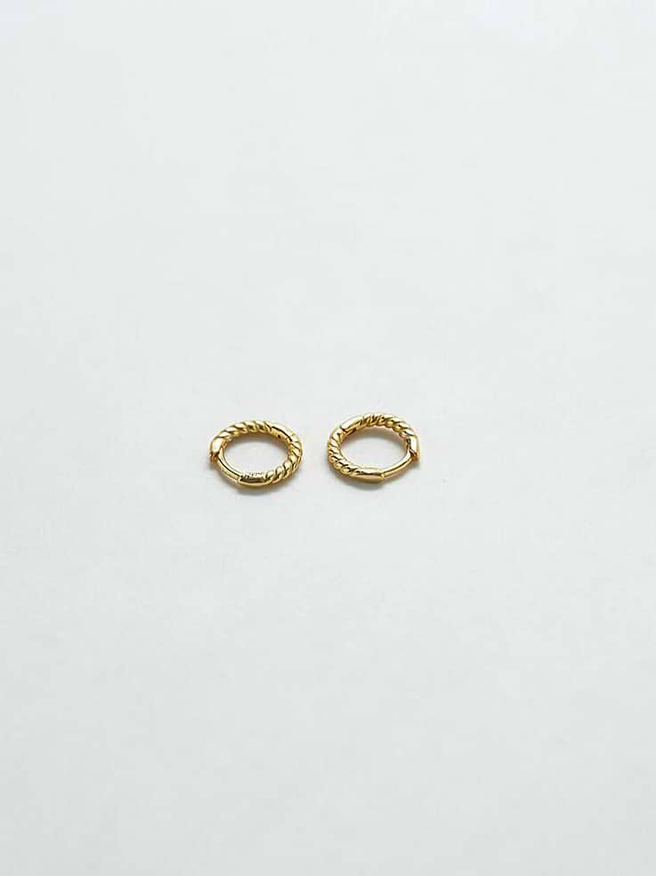 Image number 1 showing, Mini Gold Rope Twist Huggies