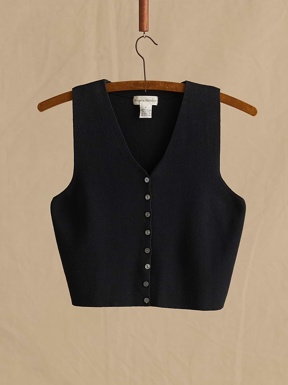 Archive Cropped Cotton Sweater Vest Women's Size S