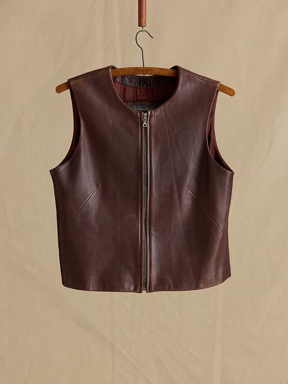 Archive Leather Zip-Front Vest Women's Size M