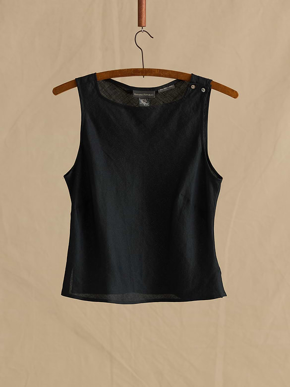 Archive Irish Linen Button-Shoulder Tank Women's Size S