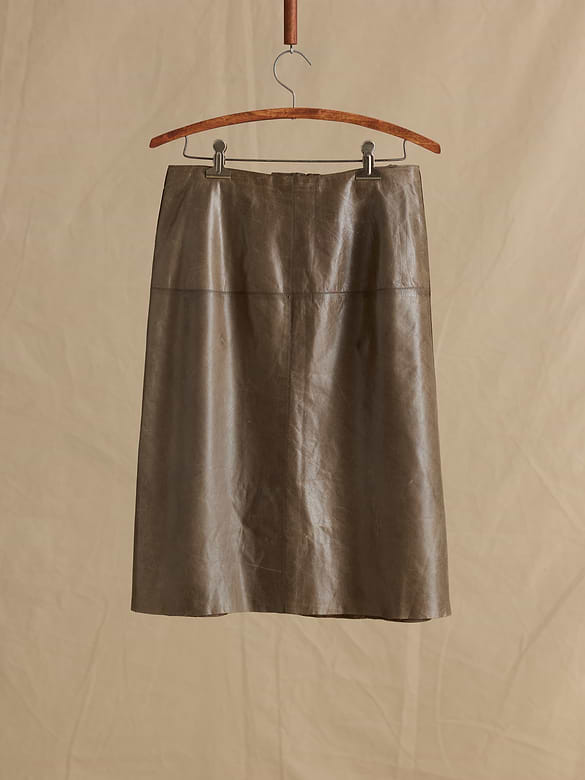 Archive Mid-Rise Leather Midi Skirt Women's Size 4