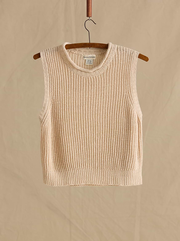 Archive Linen Sweater Vest Women's Size L