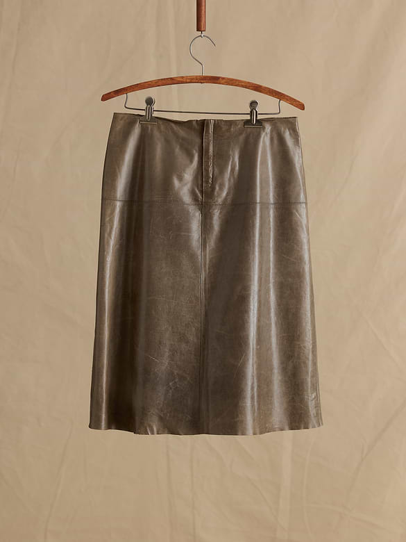 Archive Mid-Rise Leather Midi Skirt Women's Size 4