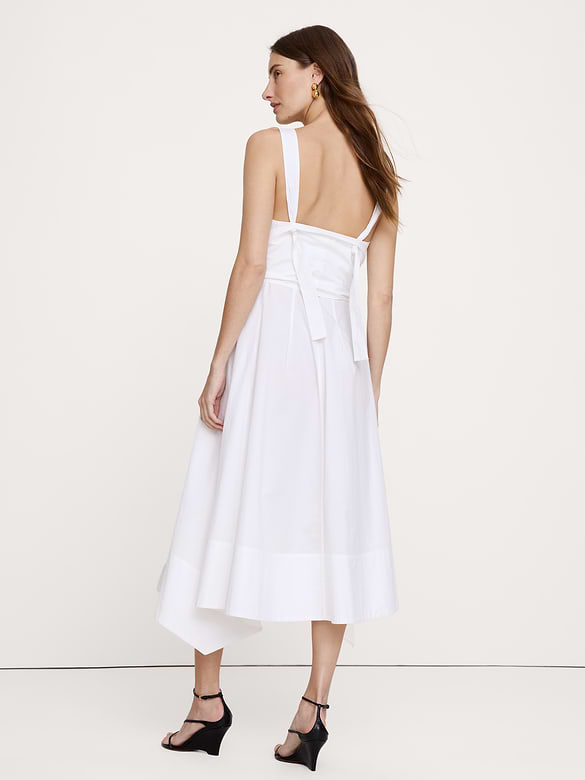 Cotton Poplin Wrap Shirt Dress
