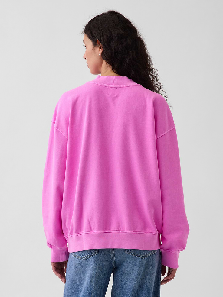 Image number 3 showing, VintageSoft Terry Oversized Mockneck Logo Sweatshirt