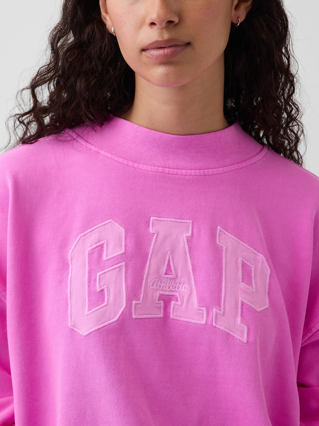 VintageSoft Terry Oversized Mockneck Logo Sweatshirt | Gap