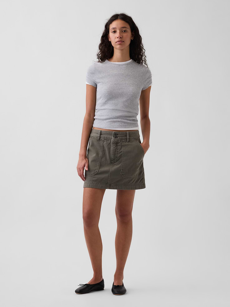 L'image numéro 1 présente Jupe-short utilitaire courte à taille haute