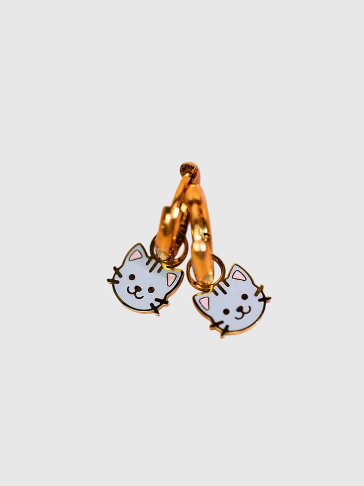 Image number 2 showing, Pierced Co Cat Charms for Huggie Earrings