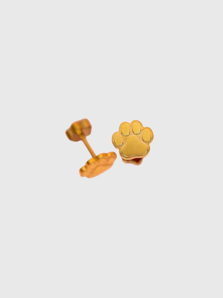 Image number 2 showing, Pierced Co Paw Print Screwback Earrings