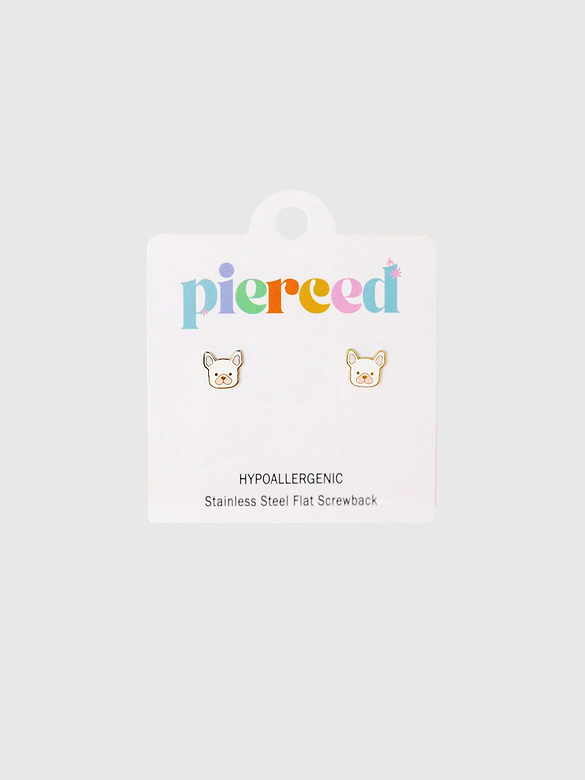 Pierced Co Dog Screwback Earrings
