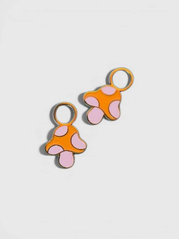 Pierced Co Garden Mushroom Charms for Huggie Earrings
