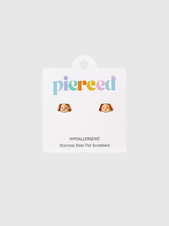 Pierced Co Dog Screwback Earrings