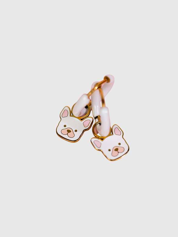 Pierced Co Dog Charms for Huggie Earrings