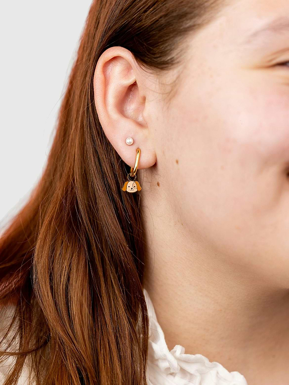 Pierced Co Dog Charms for Huggie Earrings