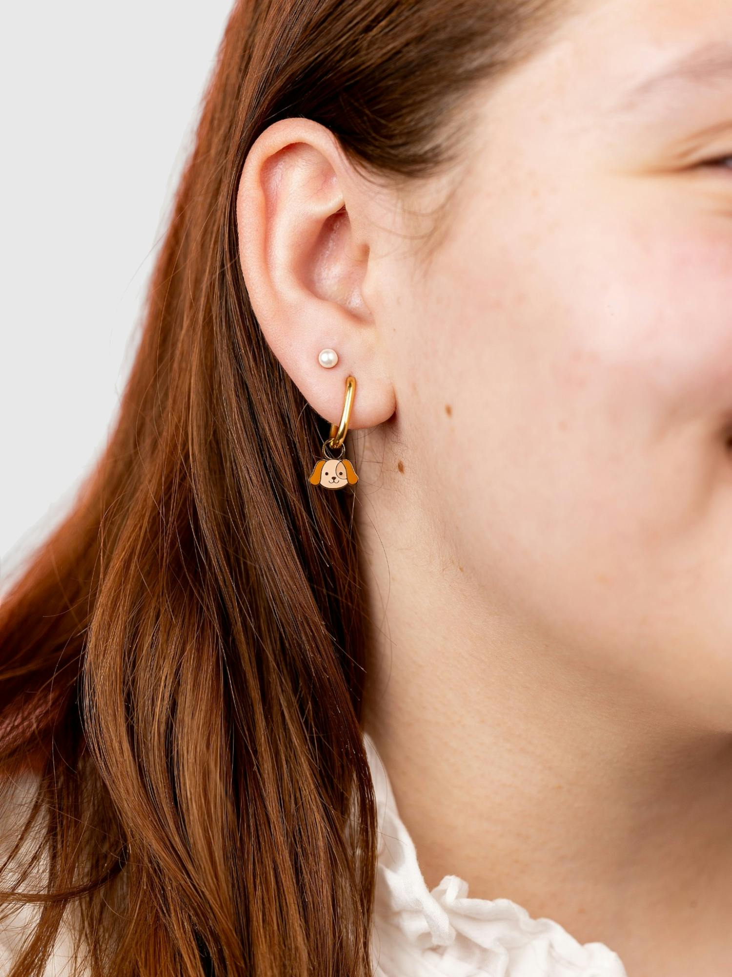 Image 3 of 3, Pierced Co Dog Charms for Huggie Earrings