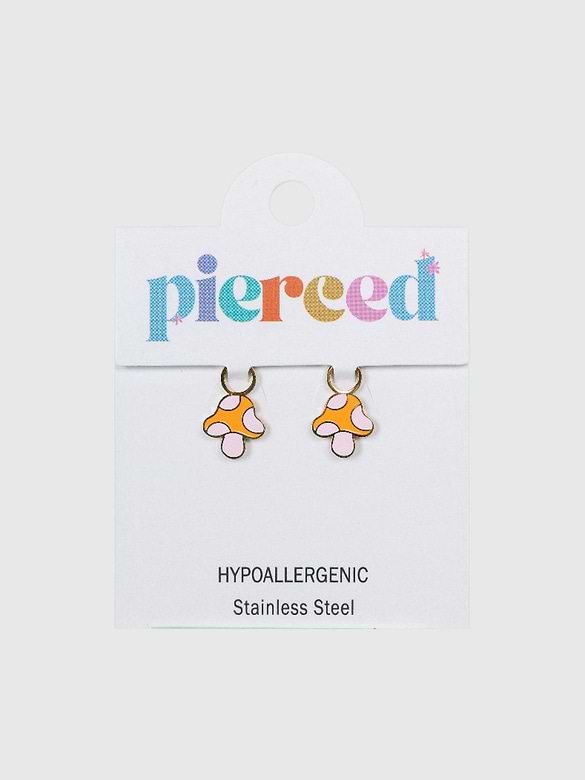 Pierced Co Garden Mushroom Charms for Huggie Earrings