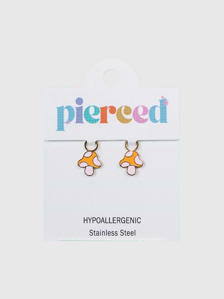 Image number 1 showing, Pierced Co Garden Mushroom Charms for Huggie Earrings