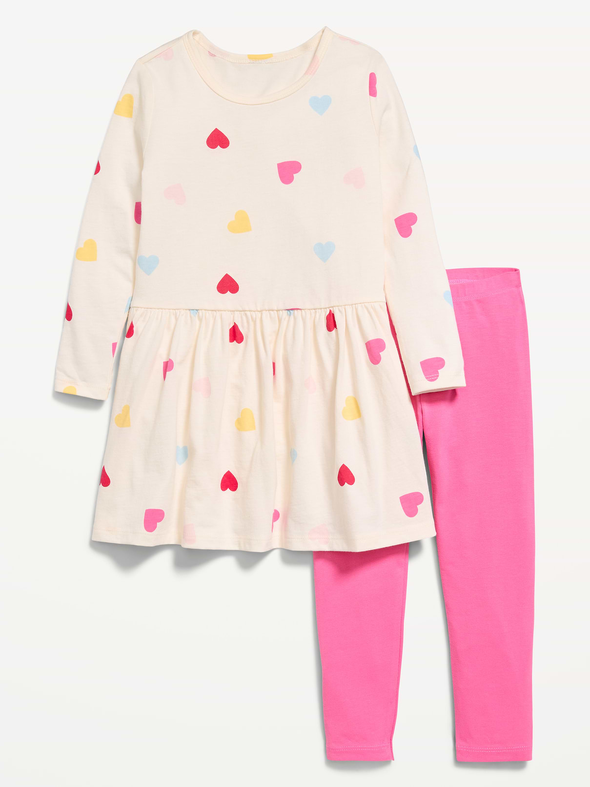 L'image numéro 1 présente Ensemble avec robe à manches longues et legging à motif pour toute-petite