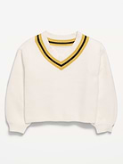 Image number 1 showing, Cropped V-Neck Sweater for Girls