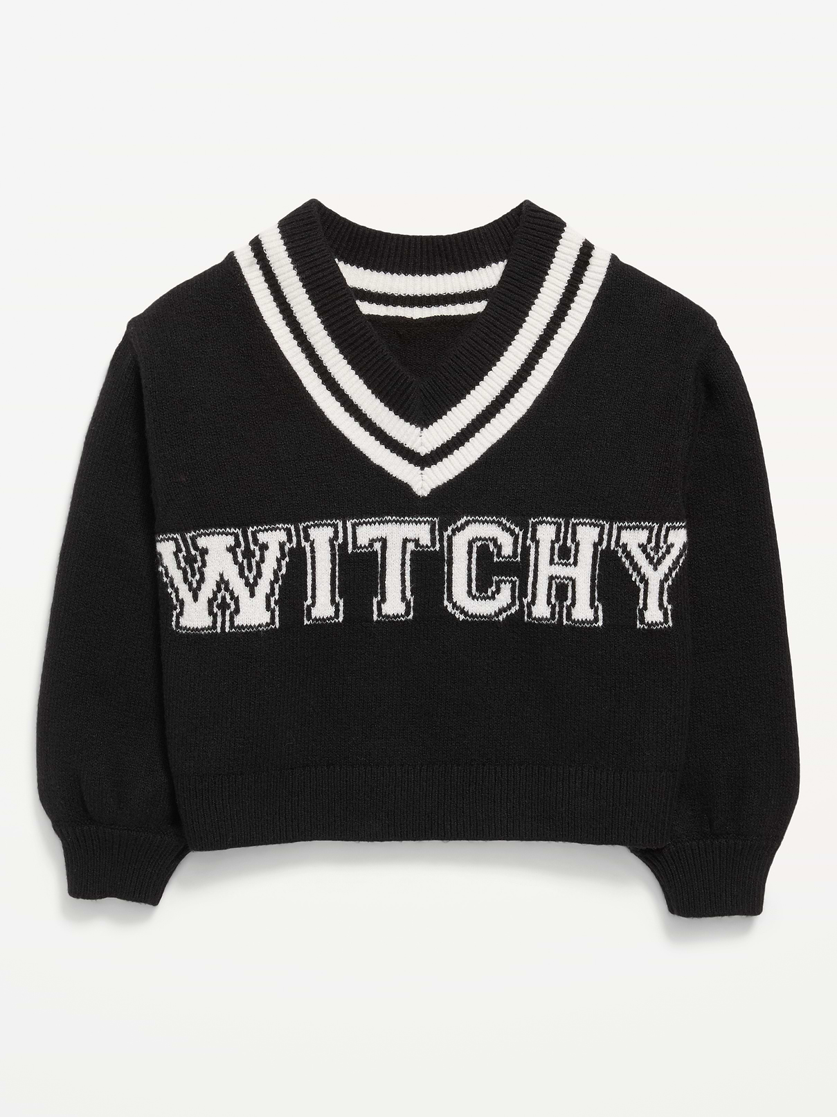 Image number 1 showing, Cropped V-Neck Sweater for Girls