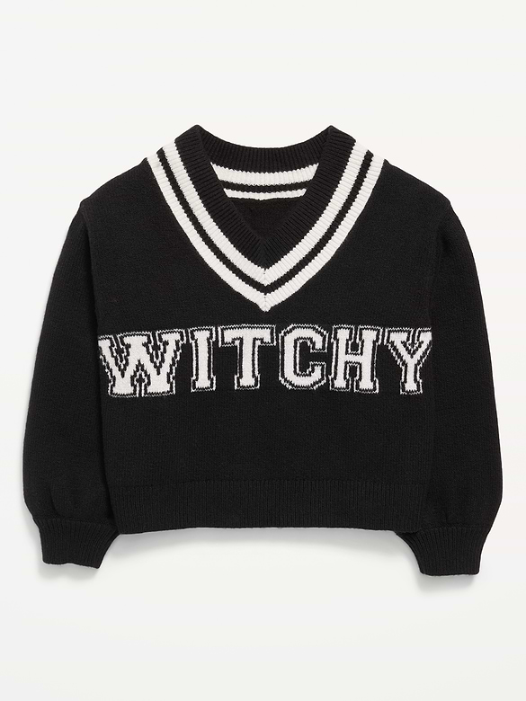 Cropped V-Neck Sweater for Girls