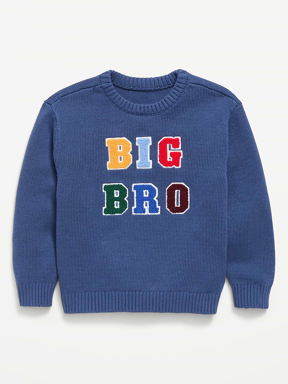Oversized Long-Sleeve Graphic Sweater for Toddler Boys